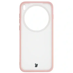 Etui Bizon Case Angelo do Vivo X300 Pro półprzezroczyste z jasnoróżową ramką