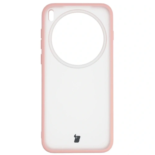 Etui Bizon Case Angelo do Vivo X300 Pro półprzezroczyste z jasnoróżową ramką