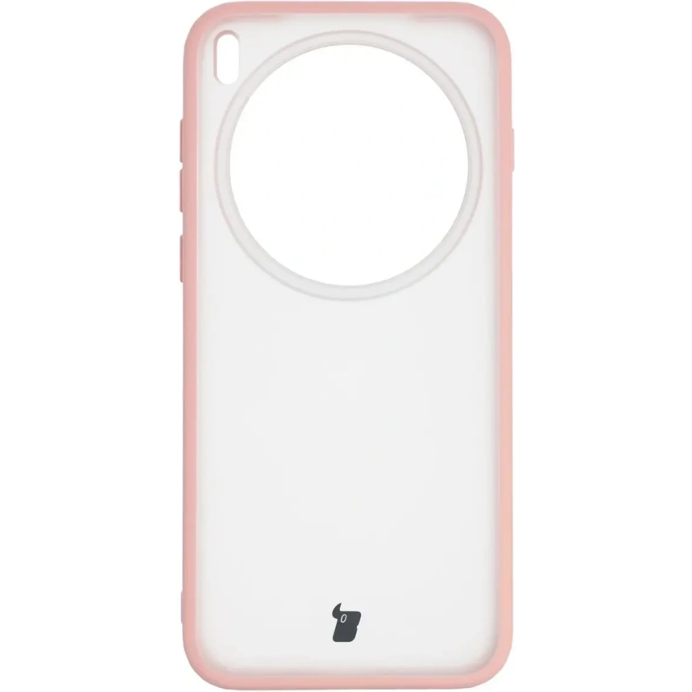 Etui Bizon Case Angelo do Vivo X300 Pro półprzezroczyste z jasnoróżową ramką