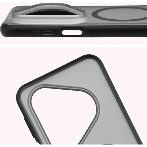 Etui z pierścieniem magnetycznym Bizon Case MatteO do Huawei Pura 80 Pro / Pro+ Plus przydymione-czarne