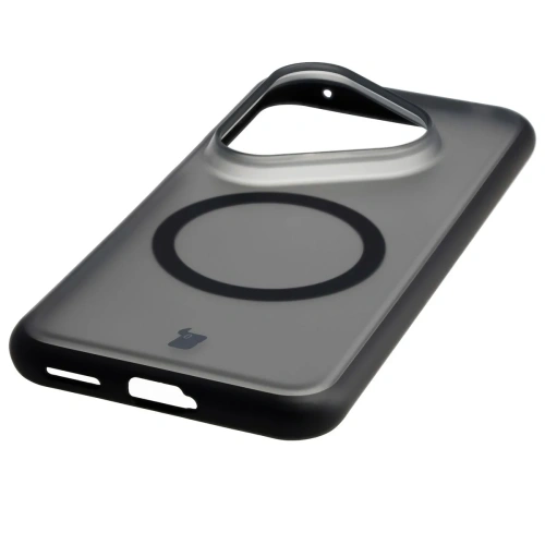 Etui z pierścieniem magnetycznym Bizon Case MatteO do Huawei Pura 80 Pro / Pro+ Plus przydymione-czarne
