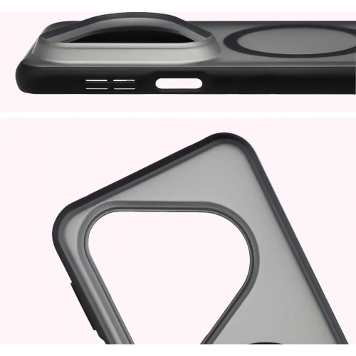 Etui z pierścieniem magnetycznym Bizon Case MatteO do Huawei Pura 80 Ultra przydymione-czarne