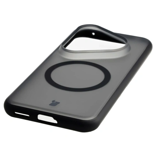 Etui z pierścieniem magnetycznym Bizon Case MatteO do Huawei Pura 80 Ultra przydymione-czarne