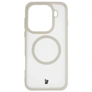 Etui z pierścieniem magnetycznym Bizon Case MatteO do Oppo Find X9 Pro przydymione-beżowe