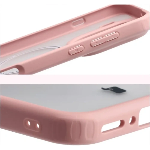 Etui z pierścieniem magnetycznym Bizon Case MatteO do Oppo Find X9 Pro przydymione-jasnoróżowe