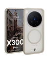 Etui z pierścieniem magnetycznym Bizon Case MatteO do Vivo X300 Pro przydymione-beżowe
