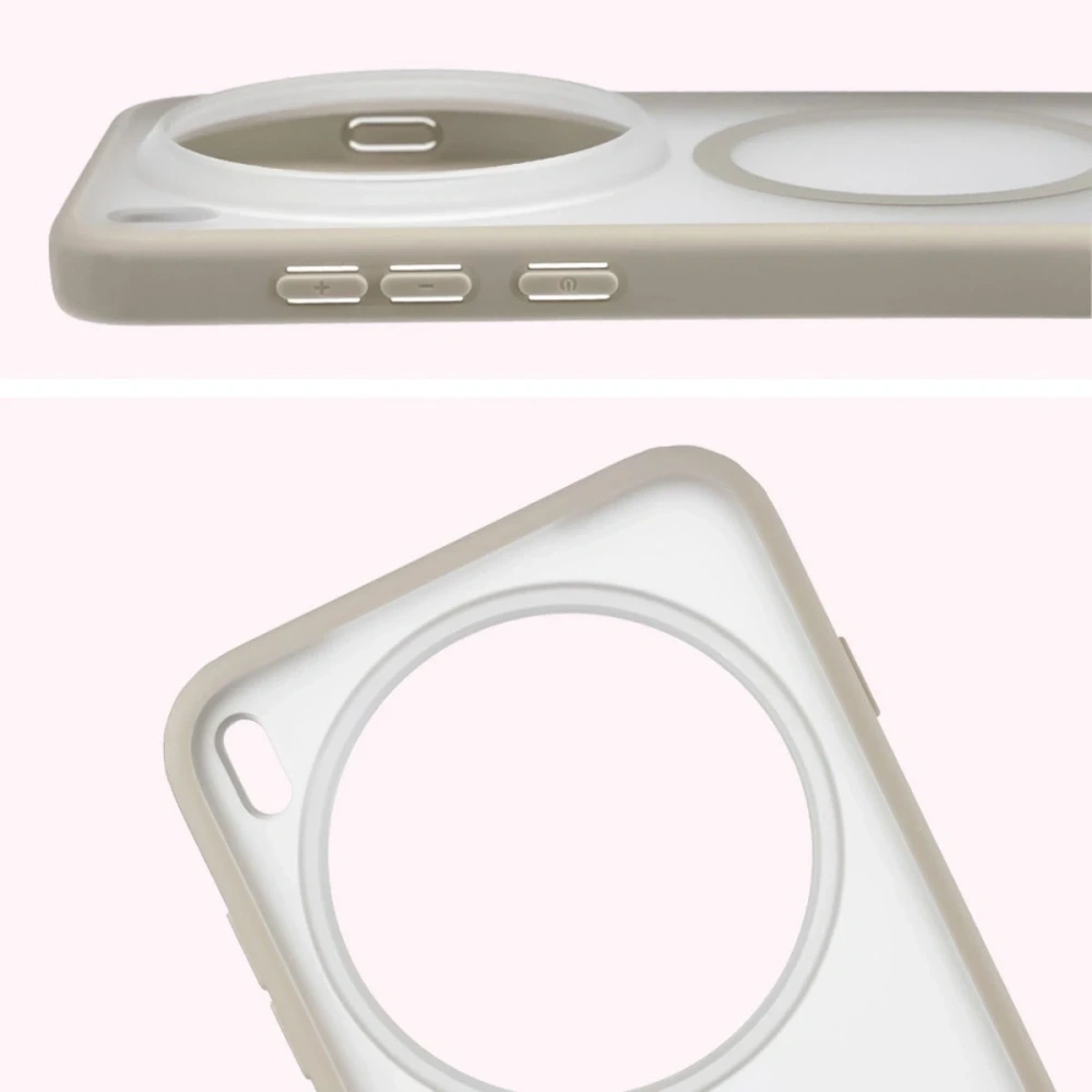 Etui z pierścieniem magnetycznym Bizon Case MatteO do Vivo X300 Pro przydymione-beżowe