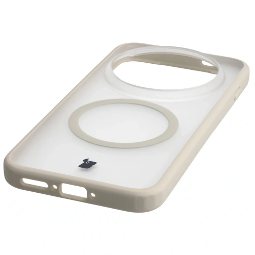 Etui z pierścieniem magnetycznym Bizon Case MatteO do Vivo X300 Pro przydymione-beżowe