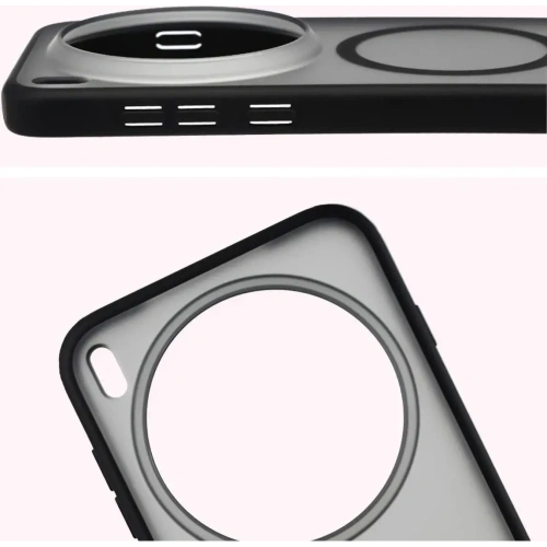 Etui z pierścieniem magnetycznym Bizon Case MatteO do Vivo X300 Pro przydymione-czarne