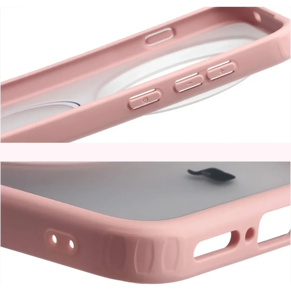 Etui z pierścieniem magnetycznym Bizon Case MatteO do Vivo X300 Pro przydymione-jasnoróżowe