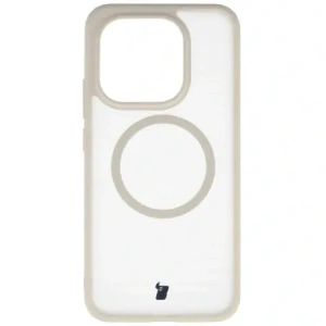 Etui z pierścieniem magnetycznym Bizon Case MatteO do Xiaomi 15T przydymione-beżowe