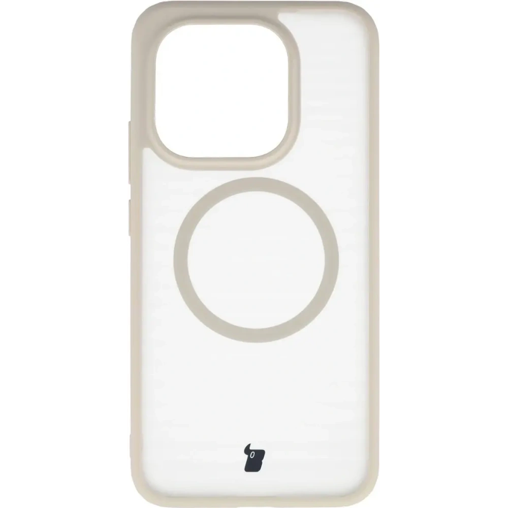 Etui z pierścieniem magnetycznym Bizon Case MatteO do Xiaomi 15T przydymione-beżowe