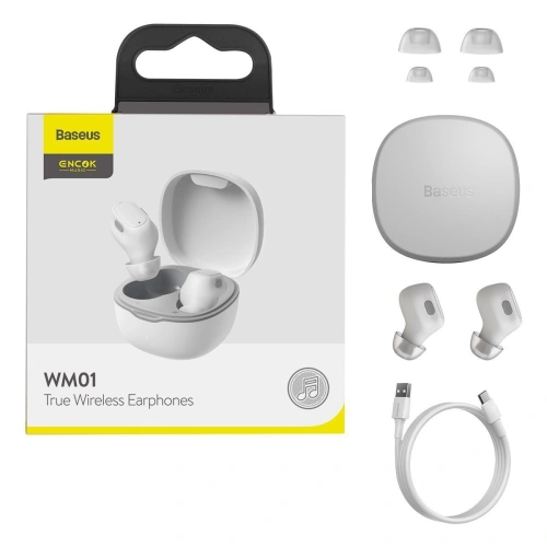 Kup Bezprzewodowe słuchawki Baseus Encok WM01, Bluetooth 5.0 (białe) - BSU1636WHT - {ean13} - Sklep Home Screen