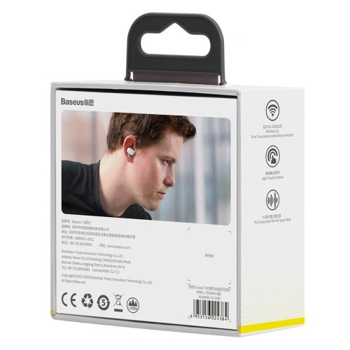 Kup Căști wireless Baseus Encok WM01, Bluetooth 5.0 (albe) - BSU1636WHT - {ean13} - Sklep Home Screen
