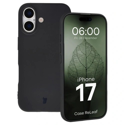 Etui z recyklingu Bizon Case ReLeaf do Apple iPhone 17 czarne
