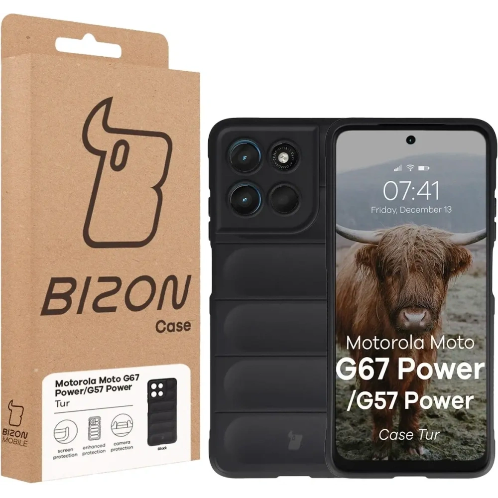 Pancerne etui Bizon Case Tur do Motorola Moto G57 Power / G67 Power czarne