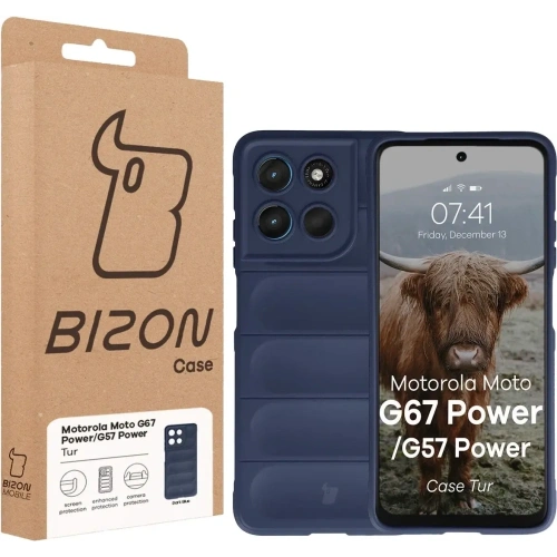 Pancerne etui Bizon Case Tur do Motorola Moto G57 Power / G67 Power granatowe