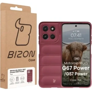Pancerne etui Bizon Case Tur do Motorola Moto G57 Power / G67 Power burgundowe