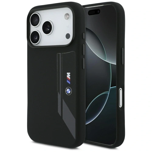 Etui BMW M Silicon Vertical Logo MagSafe do Apple iPhone 17 Pro czarny