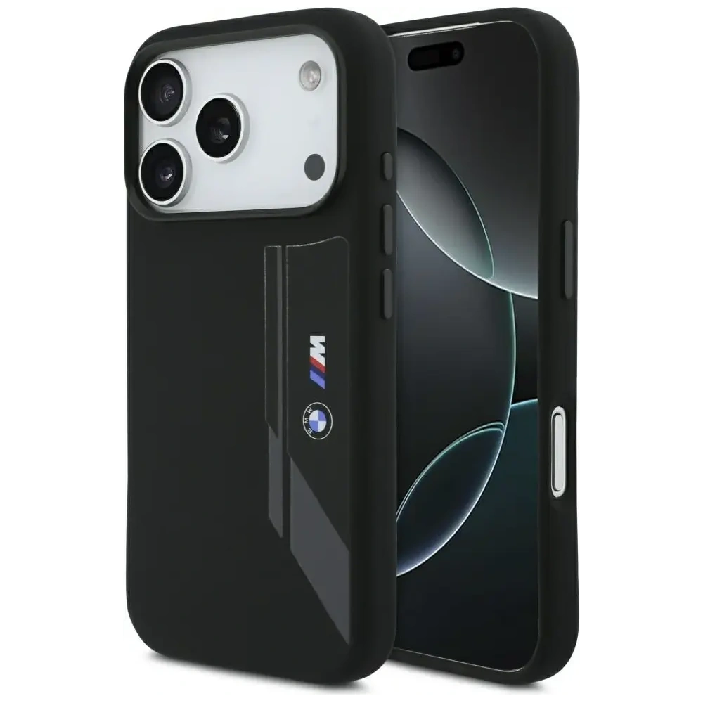 Etui BMW M Silicon Vertical Logo MagSafe do Apple iPhone 17 Pro czarny