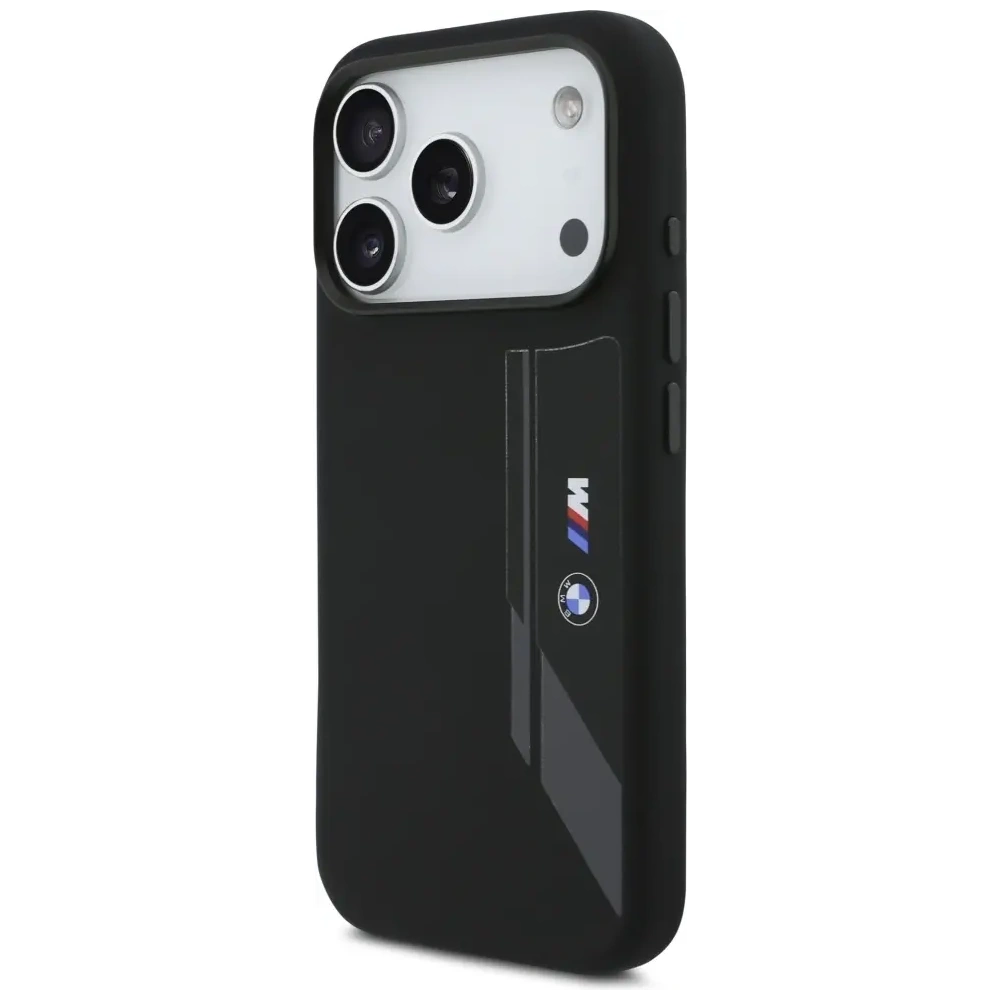 Etui BMW M Silicon Vertical Logo MagSafe do Apple iPhone 17 Pro czarny