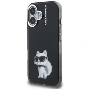 Etui Karl Lagerfeld IML Aquarelle Choupette & Logo do Apple iPhone 16 czarny