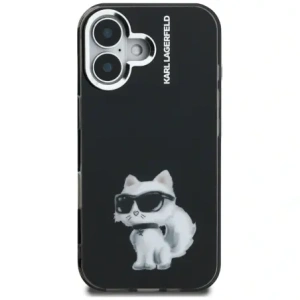 Etui Karl Lagerfeld IML Aquarelle Choupette & Logo do Apple iPhone 16 czarny