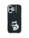 Etui Karl Lagerfeld IML Aquarelle Choupette & Logo do Apple iPhone 16 czarny