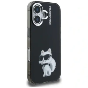 Etui Karl Lagerfeld IML Aquarelle Choupette & Logo do Apple iPhone 16 czarny