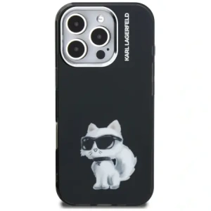 Etui Karl Lagerfeld IML Aquarelle Choupette & Logo do Apple iPhone 16 Pro czarny