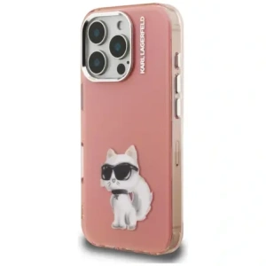 Etui Karl Lagerfeld IML Aquarelle Choupette & Logo do Apple iPhone 16 Pro różowy