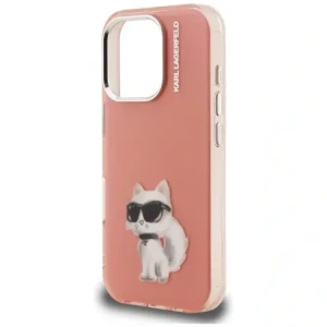 Etui Karl Lagerfeld IML Aquarelle Choupette & Logo do Apple iPhone 16 Pro różowy