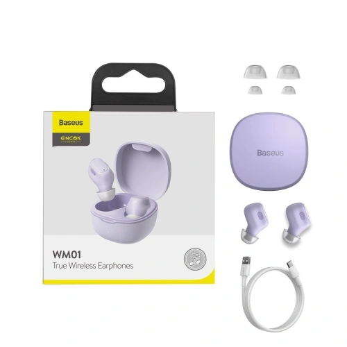 Buy Wireless headphones Baseus Encok W04 TWS, Bluetooth 5.0 (Violet) - BSU1637VIO - {ean13} - Home Screen Store Europe