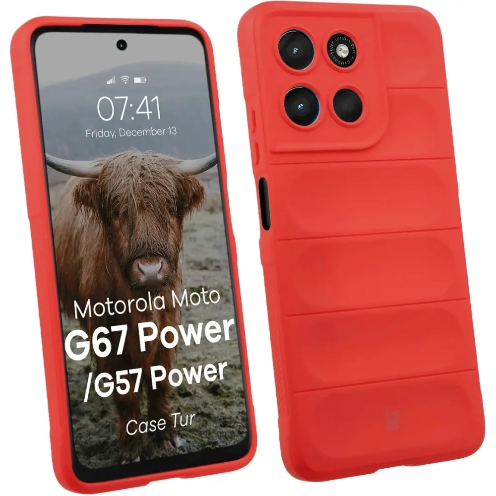 Pancerne etui Bizon Case Tur do Motorola Moto G57 Power / G67 Power czerwone