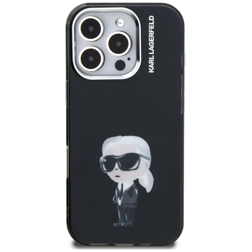 Etui Karl Lagerfeld IML Aquarelle Karl & Logo MagSafe do Apple iPhone 16 Pro czarny