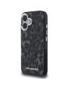 Etui Karl Lagerfeld IML Leopard Pattern MagSafe do Apple iPhone 16 czarny