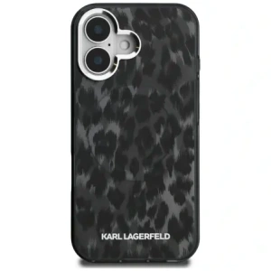 Etui Karl Lagerfeld IML Leopard Pattern MagSafe do Apple iPhone 16 czarny