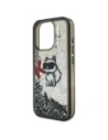 Etui Karl Lagerfeld Liquid Glitter Choupette Logo do Apple iPhone 16 Pro czarny