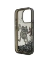 Etui Karl Lagerfeld Liquid Glitter Choupette Logo do Apple iPhone 16 Pro Max czarny