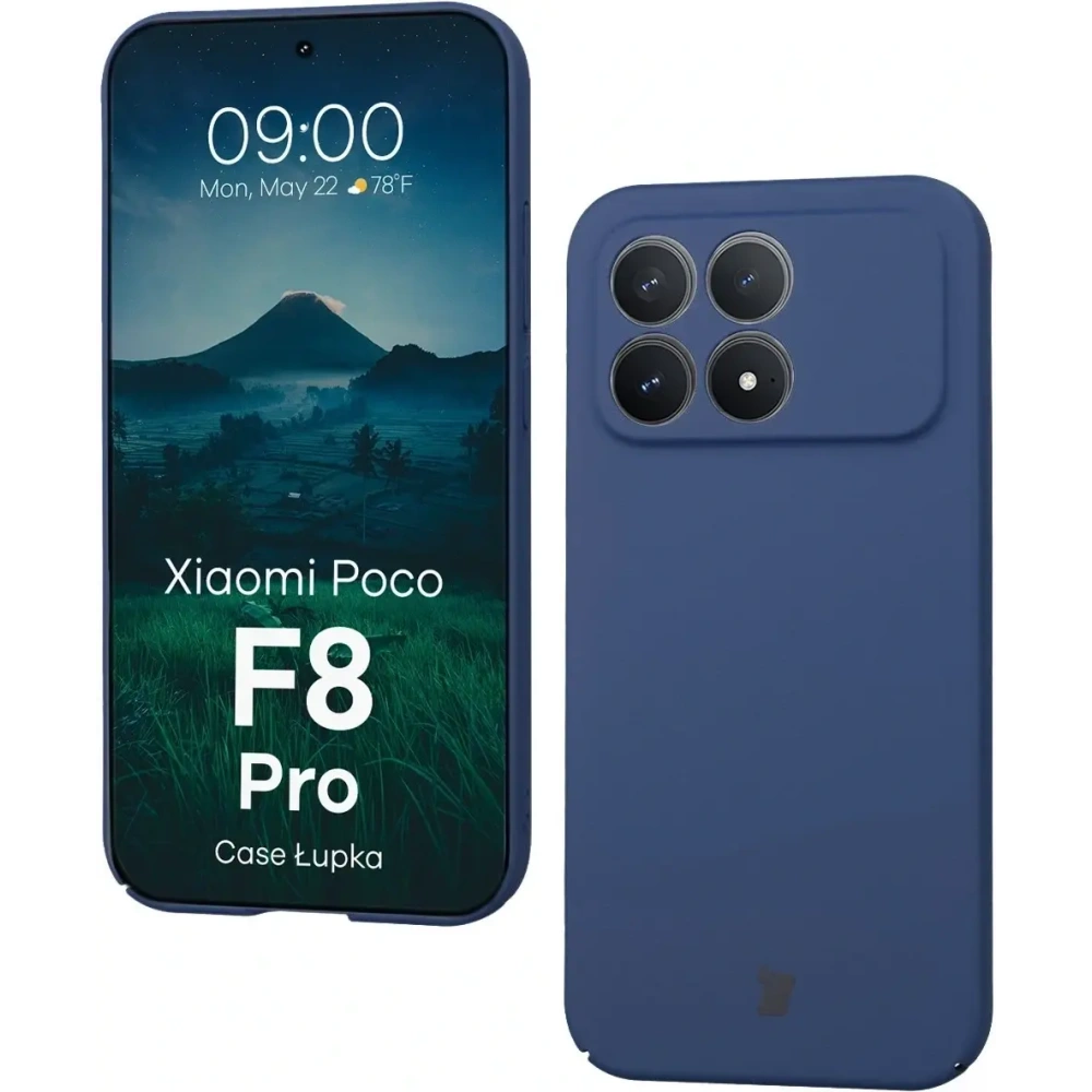 Etui Bizon Case Łupka do Xiaomi POCO F8 Pro niebieskie