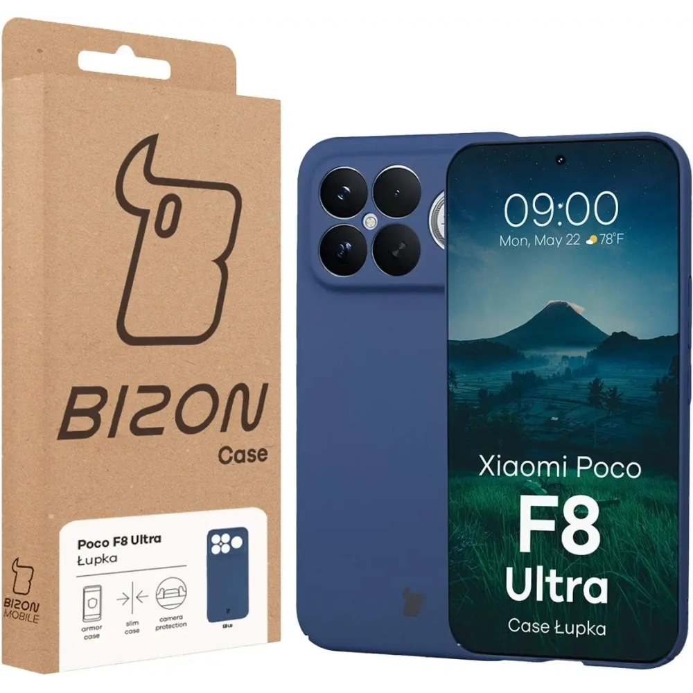 Etui Bizon Case Łupka do Xiaomi POCO F8 Ultra niebieskie