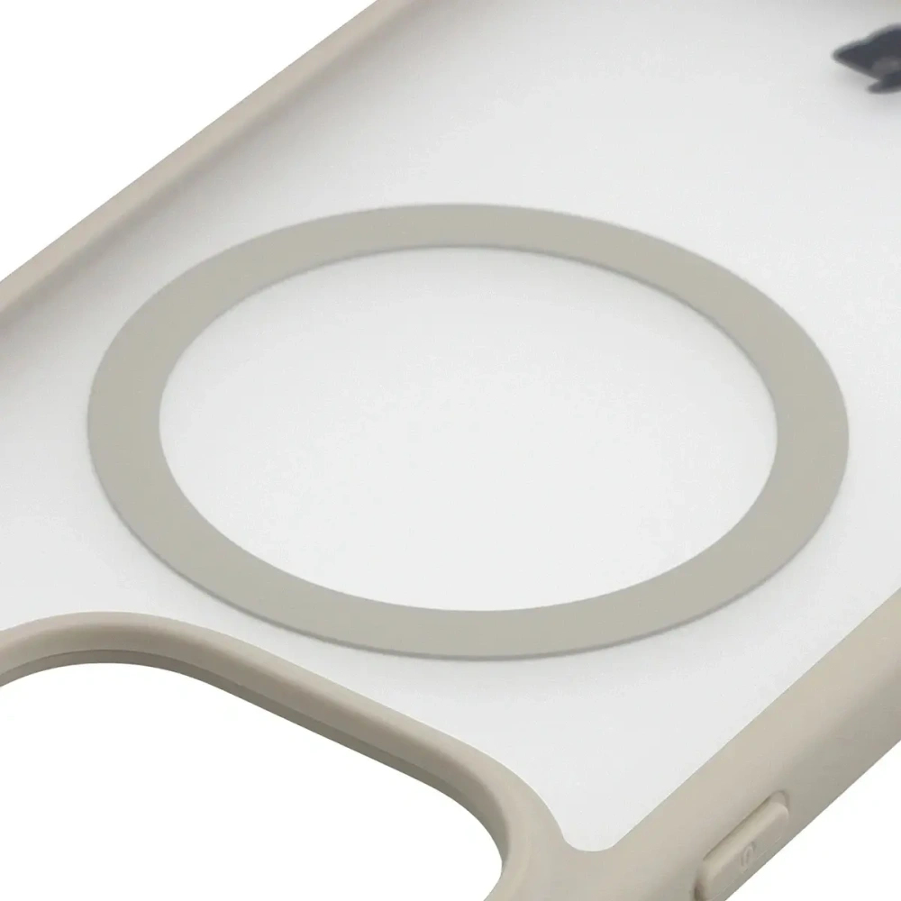 Etui z pierścieniem magnetycznym Bizon Case MatteO do Oppo Find X9 przydymione-beżowe