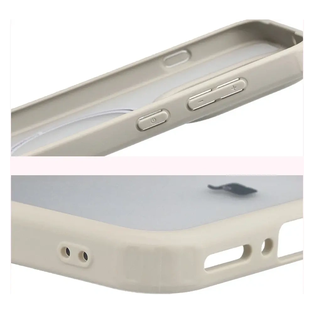 Etui z pierścieniem magnetycznym Bizon Case MatteO do Oppo Find X9 przydymione-beżowe