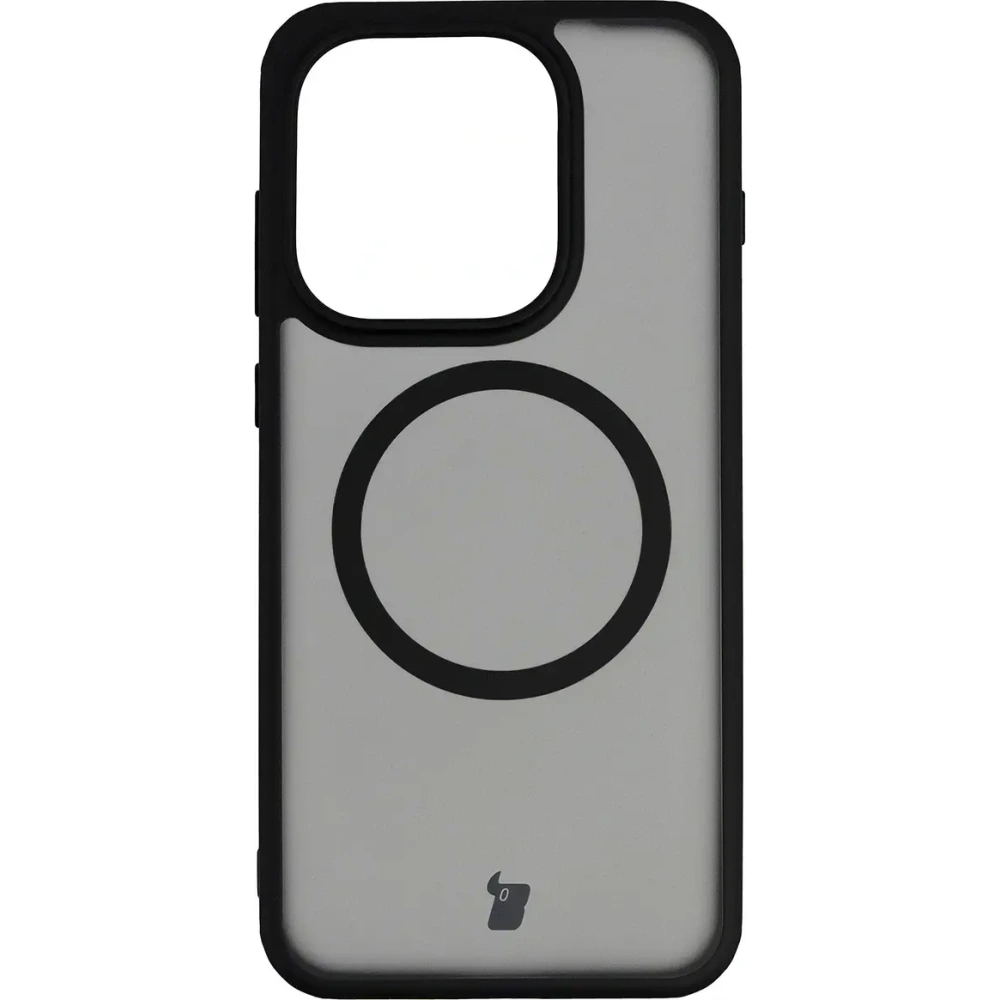 Etui z pierścieniem magnetycznym Bizon Case MatteO do Oppo Find X9 przydymione-czarne