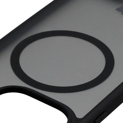 Etui z pierścieniem magnetycznym Bizon Case MatteO do Oppo Find X9 przydymione-czarne