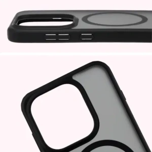 Etui z pierścieniem magnetycznym Bizon Case MatteO do Oppo Find X9 przydymione-czarne