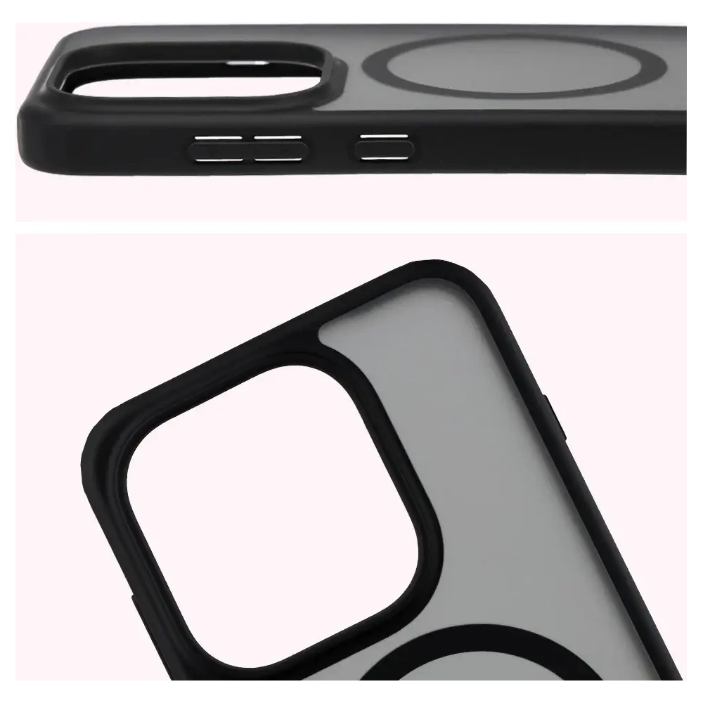 Etui z pierścieniem magnetycznym Bizon Case MatteO do Oppo Find X9 przydymione-czarne