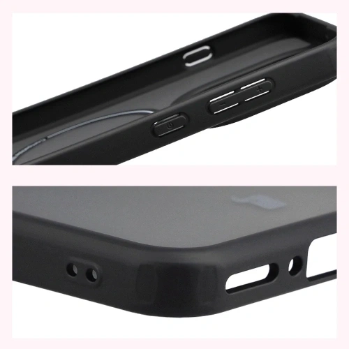 Etui z pierścieniem magnetycznym Bizon Case MatteO do Oppo Find X9 przydymione-czarne