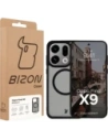 Etui z pierścieniem magnetycznym Bizon Case MatteO do Oppo Find X9 przydymione-czarne
