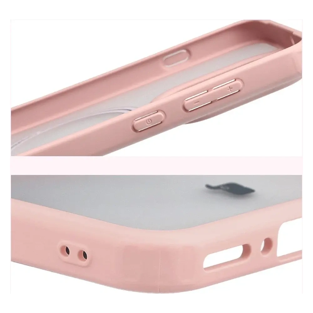 Etui z pierścieniem magnetycznym Bizon Case MatteO do Oppo Find X9 przydymione-jasnoróżowe